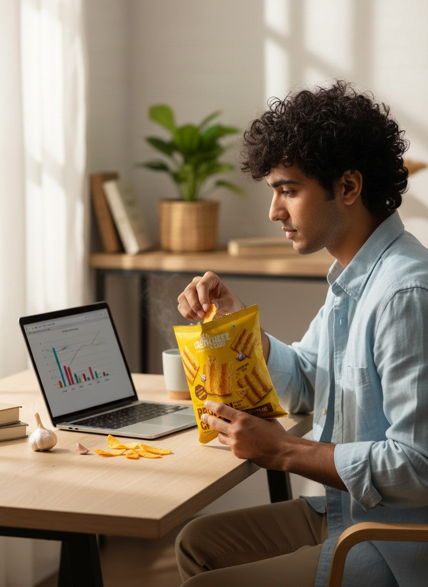 The Cruncheez Club | High Protien Chips | Cheese Garlic