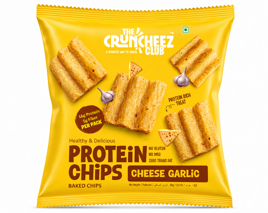 The Cruncheez Club |  High Protien Chips | Cheese Garlic