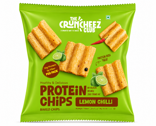 The Cruncheez Club | High Protien Chips | Lemon Chilli