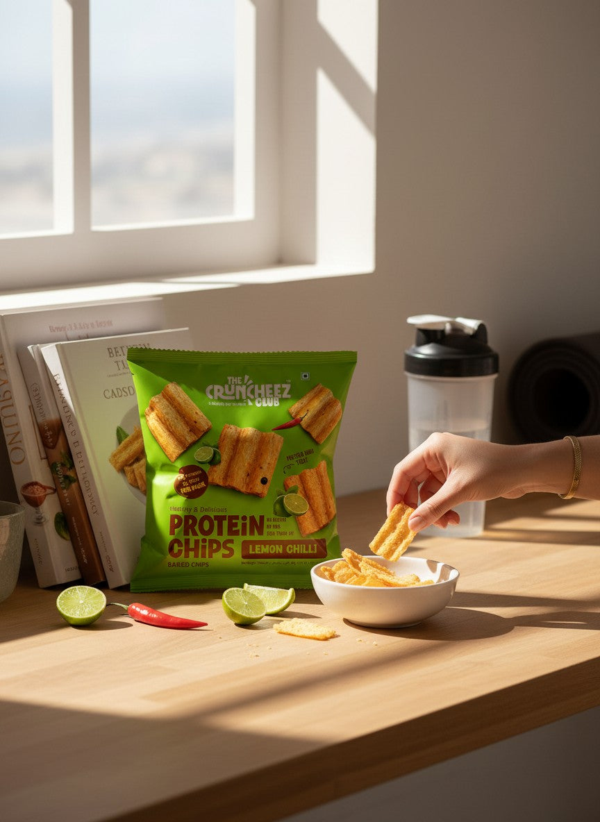 The Cruncheez Club | High Protien Chips | Lemon Chilli