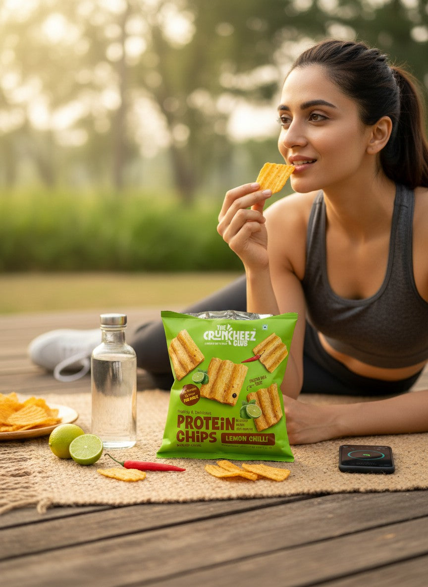 The Cruncheez Club | High Protien Chips | Lemon Chilli