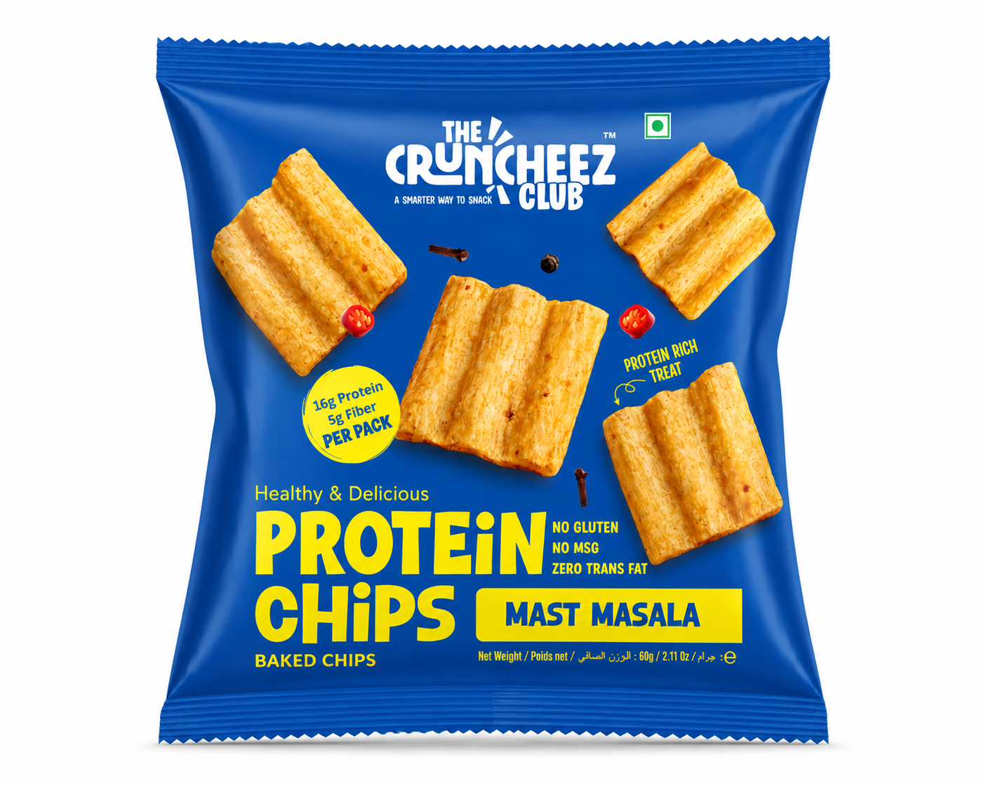 Crunchees High Protien Chips | Mast Masala